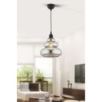 Modern Küre Dekoratif Füme Tekli Cam Sarkıt 2324PVD Salon / Oturma Odası Cam 51-60 cm E27 Gri 1 26 - Antrasit - Seçenek 1