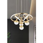 Modern LED Avize, 3 Renk Işık Özellikli, Uzaktan Kumandalı, Gold Kaplama, 4 Başlıklı Sarkıt