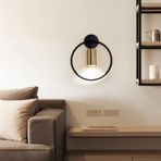 Modern LED Duvar Lambası 180° Dönebilen Yuvarlak Duvar Lambası Tasarım Duvar Aydınlatmaları Endüstriyel Demir Oturma Odası Merdiven Yatak Odası için Yaratıcı Dekorasyon (Beyaz Işık, Siyah Altın)
