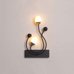 Modern LED Duvar Lambası İç Kısılabilir, 2 Işıklı Duvar Lambası Yaratıcı Tasarım Yatak Odası Başucu Lambası Duvar Aydınlatması Akrilik Abajur Oturma Odası Merdiven Koridor için 3000K-6000K, Siyah