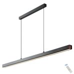 Modern LED Lineer Avize Kolye Işık Yemek Odası Ofis için Kısılabilir Asılı Işık Fikstürü Mutfak Ada Trikromatik Işık Havuz Masa Aydınlatması 60 cm Siyah
