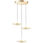 Modern LED Lotus Yaprağı Çiçek Kolye Işık Fikstürü 3 Işık Kümesi Altın Avize Mutfak Ada Fuaye Entryway Yemek Odası Oturma Odası Yüksek Tavan Merdiven Aydınlatma