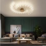 Modern LED Tavan Lambası, 28 Başlı, 4000K Akrilik Abajur - Altın