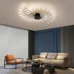 Modern LED Tavan Lambası, 28 Başlı, 4000K Akrilik Abajur - Siyah
