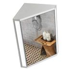Modern LED Üçgen Banyo Köşe Aynalı Dolap - Küçük Daireler için Depolama Rafı - Işıklı Duvara Monte Lavabo Dolabı