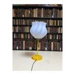 Modern Lotus Tasarım Sarı Tabanlı Abajur - Yatak Odası & Salon Masa Lambası E27 Uyumlu