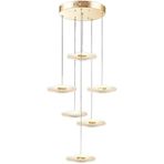 Modern Lotus Yaprağı Çiçek Kolye Işık Fikstürü 3 Işıkları ile LED Kolye Aydınlatma Mutfak Ada Altın Fuaye Avize Giriş Yolu için Yüksek Tavan Merdiven Yemek Masası Yatak Odası ve Oturma