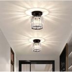 Modern Luxury Plafonyer Tavan Kristal Taşlı Avize Hol Antre Avize Siyah Siyah