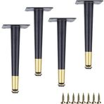 Modern masa ayakları, demir, siyah ve altın, ayarlanabilir metal koltuk ayakları, sehpalar için, yuvarlak, konik tasarım