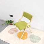 Modern Masif Ahşap Katlanır Sandalyeler, Taşınabilir Yemek Sandalyeleri Kalın Dolgulu Oturma ve Sırt Rahat Etkinlik Şezlongu Yatak Odası ve Oturma Odası için, C-58x79cm(23x31inç,C-58x79cm(23x31inch)