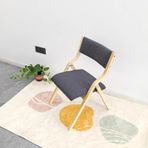 Modern Masif Ahşap Katlanır Sandalyeler, Taşınabilir Yemek Sandalyeleri Kalın Dolgulu Oturma ve Sırt Rahat Etkinlik Şezlongu Yatak Odası ve Oturma Odası için, E-58x79cm(23x31inç,E-58x79cm(23x31inch)