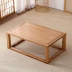 Modern Masif Ahşap Sehpa - Oturma Odası ve Çay için Düşük Zemin Yemek Masası Şık Sarı Ahşap Mobilya (99x48x27,9 cm) - Ev Dekorasyonu için Mükemmel