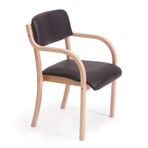 Modern Masif Ahşap Yemek Sandalyeleri, Koltuk, Döşemeli Mutfak ve Oturma Odası Koltuğu, Maksimum Yük 150 kg, Ofis, Salon, Kafe için Şık Sandalye - Siyah PU