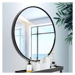 Modern Metal Çerçeve Duvar Aynası Yatak Odası/Oturma Odası için Büyük Banyo Vanity Ayna HD Cam Duvara Monte Siyah/Altın 40 cm