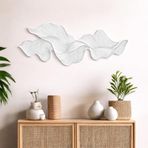 Modern Metal Duvar Dekoru Soyut Çizgisel Minimalist Salon Ofis Yatak Odası Süsü (beyaz, 90x35)