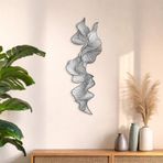 Modern Metal Duvar Dekoru Soyut Çizgisel Minimalist Salon Ofis Yatak Odası Süsü (silver, 110x45)