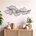 Modern Metal Duvar Dekoru Soyut Çizgisel Minimalist Salon Ofis Yatak Odası Süsü (silver, 90x35)