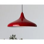 Modern Metal Sarkıt, Salon, Hol, Mutfak Avizesi, Kırmızı Renk Metal Avize, 36 cm Çapında Metal Avize - 1'li - Kırmızı - Beyaz