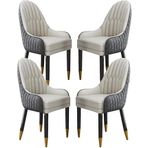 Modern Mikrofiber Deri Yemek Sandalyeleri 4'lü Set Masif Ahşap Ayaklı Mutfak Oturma Odası Yatak Odası Balkon Rahat Salon Tezgah Sandalyeleri Kahve ve Turuncu Renkli Şık Ekleme t