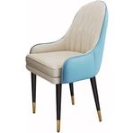 Modern Mikrofiber Deri Yemek Sandalyeleri Mutfak Yatak Odası Oturma Odası Şık ve Rahat Mobilyalar Evlilik Odası Balkon Tuvalet Masası Açık Gri, Göl Mavisi + bej,Lake Blue+beige
