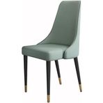 Modern Mikrofiber Deri Yemek Sandalyesi Demir Ayaklı Yatak Odası Oturma Odası Balkon Makyaj veya Tuvalet Masası Koyu Gri, Matcha Yeşili-Tek Beden,Matcha Green-One Size