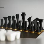 Modern Minimalist Tasarım Satranç Taşları Seti 3d Baskı Pla Malzeme Tam İki Takım