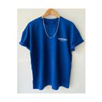 Modern Moda Sax Mavi Erkek Baskılı Bisiklet Yaka Kısa Kollu T-shirt