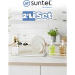Modern Mutfak Düzenleyici 2'li Set, Bulaşıklık ve Sıvı Sabunluk - Antrasit - Seçenek 1