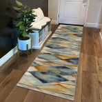Modern Mutfak Halısı 2.2 Metre Kaymaz Yıkanabilir Geometrik Siyah Beyaz Gri Yolluk Kilim Koridor Giriş Mutfak için 40x220 cm