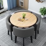 Modern Ofis Resepsiyon Odası Kulüp Masa ve Sandalye Seti Yerden Tasarruflu Sehpa ve Sandalye Seti Ev Oturma Odası Balkon ve Kafe Molası Odası için Koyu Gri Renk