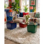 Modern Orta Sehpa & Küre Sehpa & Top Sehpa & Füme Fasulye Cam & Mavi - Kırmızı -Yeşil Zar