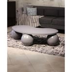 Modern Orta Sehpa & Küre Sehpa & Top Sehpa & MDF Fasulye GRi & Gri Top