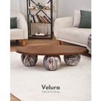 Modern Orta Sehpa & Küre Sehpa & Top Sehpa & Oval Ceviz Mdf & Dune