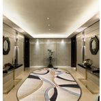 Modern Oturma Odası Halı Tasarımcısı Oval Bej Kahverengi Soyut Çizgiler Halı Oturma Odası Yatak Odası Mutfak Sandalye Mat Çocuk Odası için 80 x 80 cm
