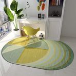 Modern Oval Geometrik Desen Kaymaz Yıkanabilir Alan Halı Oturma Odası için 40x60cm