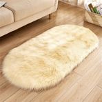 Modern Oval Shaggy Alan Halısı Oturma Odası Yatak Odası Koridor için Kaymaz Uzun Tüylü Halı Açık Gri (80 x 180 cm)
