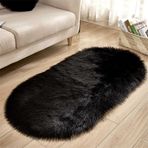Modern Oval Tüylü Parça Halı Kaymaz Yumuşak Uzun Tüylü Halı Oturma Odası Yatak Odası Koridor için Büyük Gri Tüylü Halı Oda Dekoru için (80 x 180 cm)
