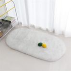 Modern Oval Tüylü Parça Halı Oturma Odası Yatak Odası Koridor için Kaymaz Büyük Yumuşak Tüylü Halı Oda Dekorasyonu için (Açık Gri 80 x 180 cm)
