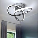 Modern Plafonyer Salon Mutfak Oturma Odası Avize Boomerang Led Avize Krom Beyaz Işık Ledli Avize Krom