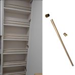 Modern Raf Rayı Çit Seti - 10'lu Paket (40,64 cm) Dolap, Ayakkabı, Banyo için Dekoratif Koruma Rayı, Düşmeyi Önleyin Bariyer Çubuğu Muhafazası, Ayarlanabilir 40,6-96,54 cm
