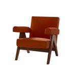 Modern Retro Sherpa Accent Sandalye - Oturma Odası Yatak Odası Okuma için Rahat Kuzu Yünü Kumaş Koltuk - Şık Tekli Kanepe 78x80x70 cm Turuncu