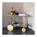 Modern Rolling Bar Cart2 Katmanlı Cam ve Metal Mutfak Tekerlekli Servis Arabası Ev ve Mutfak için Şık Kahve/Şarap Depolama Arabası Çok Yönlü Ada Rafı nizer
