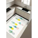 Modern Saksı Desenli Dijital Baskı Kaymaz Taban Mutfak Halısı H0029 Renkli 80 X 200