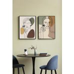 Modern Salon Duvar Dekor 2'li Poster Gece/Gündüz 30x42 Çerçevesiz
