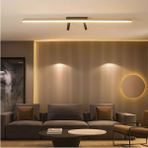 Modern Salon Yatak Odası Ledli Avize Dekoratif Aydınlatma Siyah Kasa Günışığı 100 cm