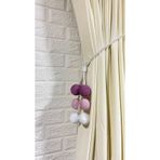 Modern Sarım 6 Toplu Braçol Kornişe Takmatik 1 Adet Krem-Mürdüm-Gülkurusu 150 CM