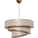 Modern Sarkıt Avize - Kahverengi Kumaş ve Metal Gövde - Şık Dekoratif Asma Tavan Lambası LED ve Ampul Uyumlu