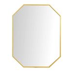 Modern Sekizgen Duvar Aynası, Metal Çerçeveli 50 x 80 cm Dekoratif Geometrik Asma Ayna, Banyo Vanity Yatak Odası için - Şık Ev Dekoru Vurgusu