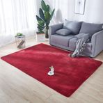 Modern Shaggy Alan Halısı 200x300 cm | Oturma Odası Yatak Odası Çocuk Odası için 3 cm Kalın Peluş Halı Kapalı/Dış Mekan Dekoru | Yumuşak Kırmızı Yolluk Mat