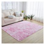 Modern Shaggy Batik Halı Yıkanabilir Uzun Tüylü Modern Yatak Odası Halıları Yemek Odası Yatak Odası Koridor ve Genç Odası için İdeal Pembe 80 x 200 cm